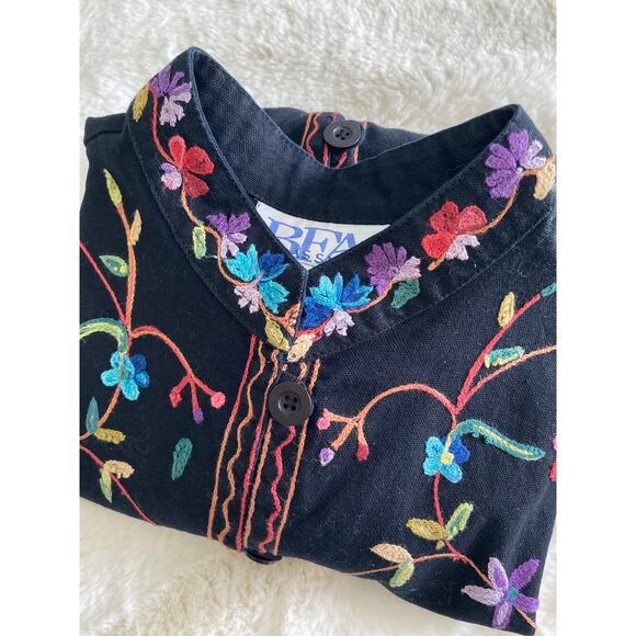 BFA Classics Colorful Embroidery Cotton Button Up Mandarin Collar Jacket Sz M - Picture 10 of 10